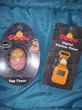 Orange Digital Kitchen Timer and Pink Egg Timer Set